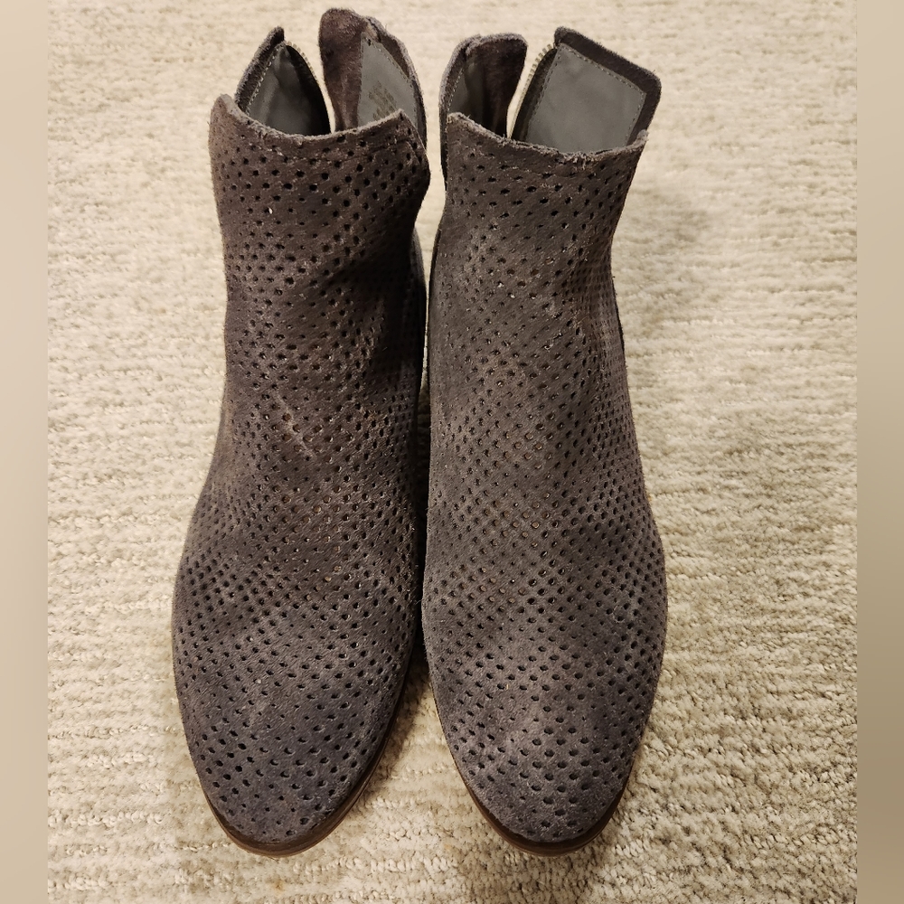 Grey suede booties